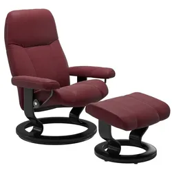 Stressless Sessel mit Hocker Consul Classic Leder Rot Batick Bordeaux M (Medium)