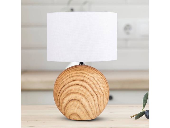 Lampe Woody 21 x 32 x 14cm Marron Tissu mélangé E14