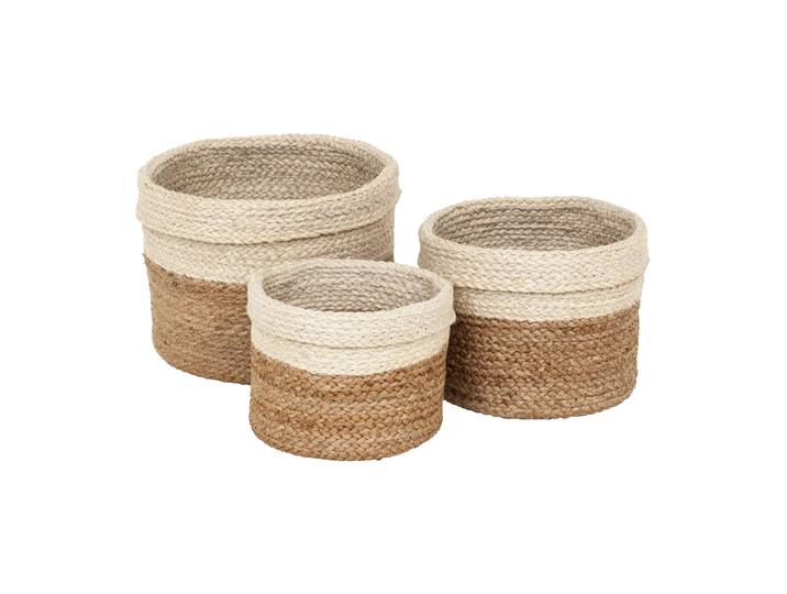 Dixie Panier de rangement Flätad Lot de 3 Nature-blanc