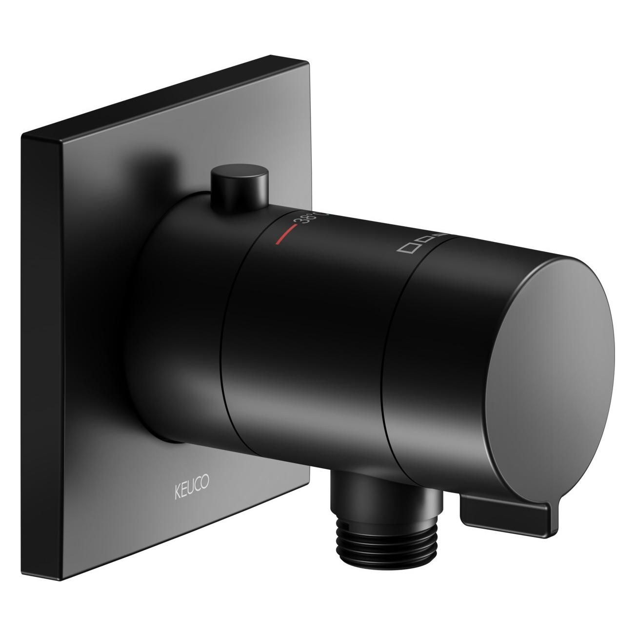 Keuco Thermostat-Brausemischer IXMO solo UP m Schlauchans. Ros eckig sw ma (59554370002)