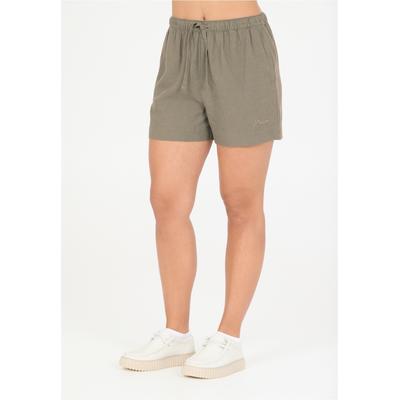 Shorts NOU "Natasha", Damen, Gr. 36, EURO-Größen, dunkelgrün, grün, 55% Leinen, 45% Viskose, bestickt, Hosen Shorts, aus atmungsaktivem Material