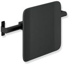 Hewi System 900 Rückenstütze 900.51.90460CV Edelstahl pulverbeschichtet schwarz matt, Polyamid matt schwarz, Anbindung matt geschliffen