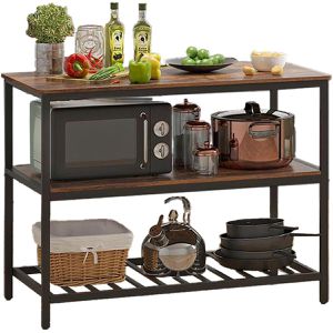 Vasagle Küchenregal KKI01BX, vintage braun, mit Arbeitsplatte, 120 x 90 x 60cm