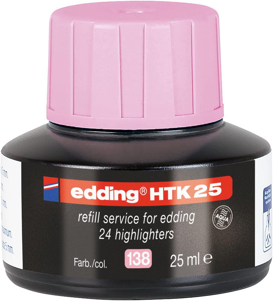 edding HTK 25 Nachfülltinte pastellrosa 4-HTK25138
