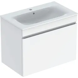 Geberit Renova Plan Set Möbelwaschtisch schmaler Rand, weiß hochglänzend, 80x62,2x48 cm