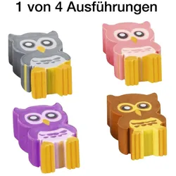 BRUNNEN Radiergummi violett, braun, grau, pink