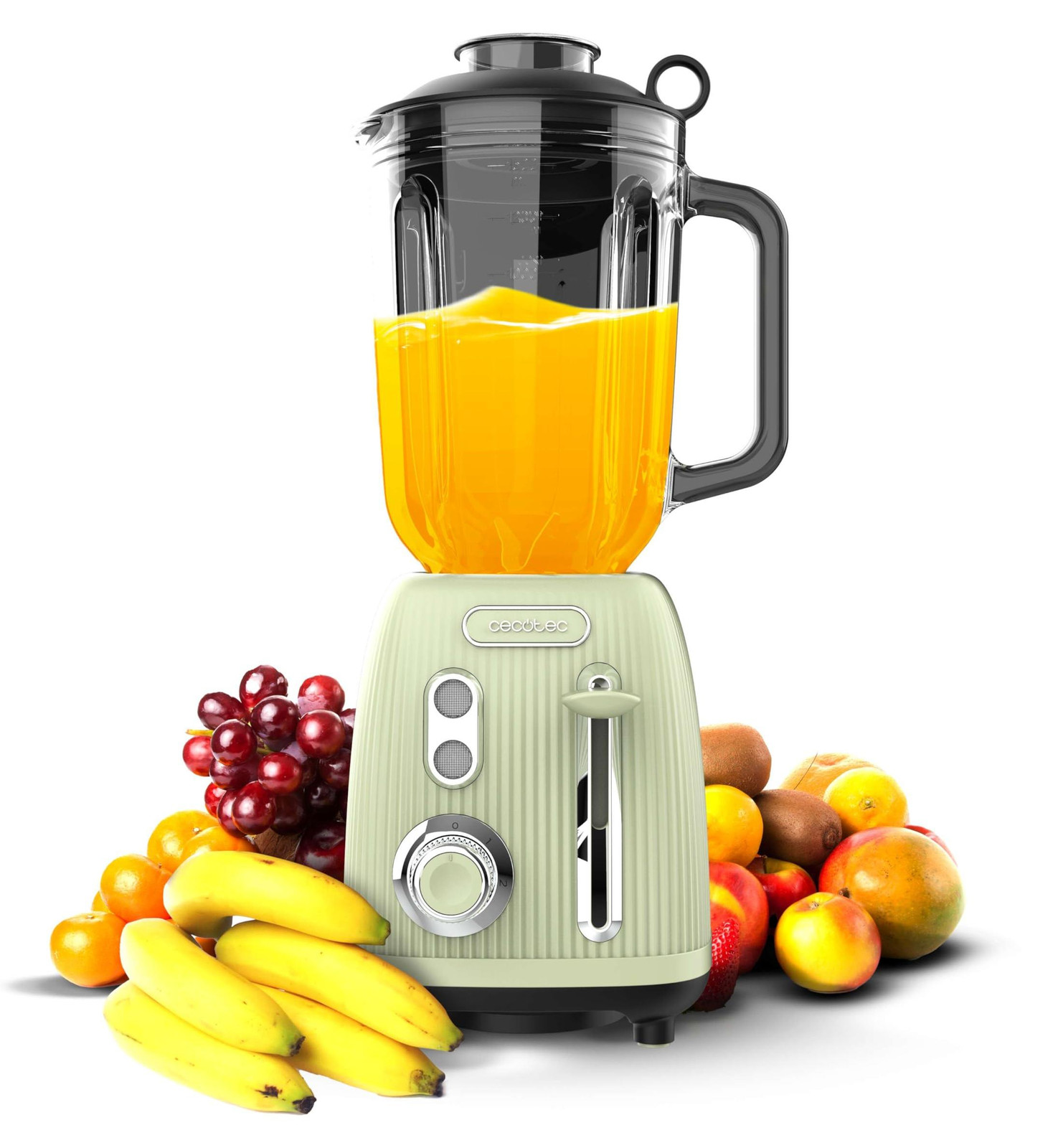 Cecotec Power Black Titanium RetroGreen staande mixer, 1,5 liter, 1200 watt, groen