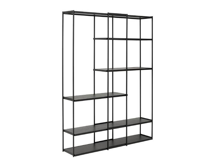 Regal Oslo Böden: MDF Mitteldichte Holzfaserplatte , furniert & lackiert Gestell: Stahl, pulverbeschichtet Schwarz/Eiche Schwarz 151 x 201 x