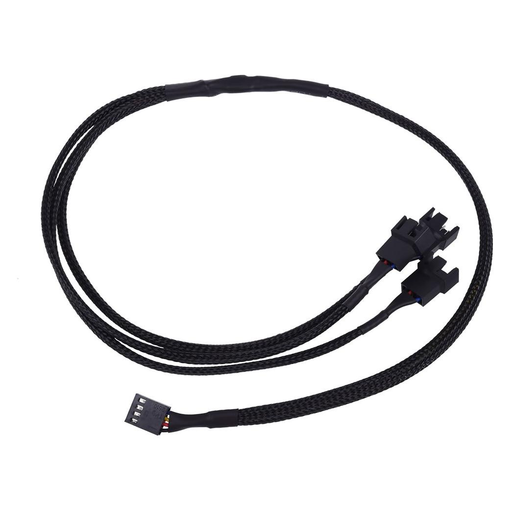 Phobya Y-Kabel 4Pin PWM auf 3x 4Pin PWM 60cm - schwarz (60 cm, 4 pin PWM) (1011109)