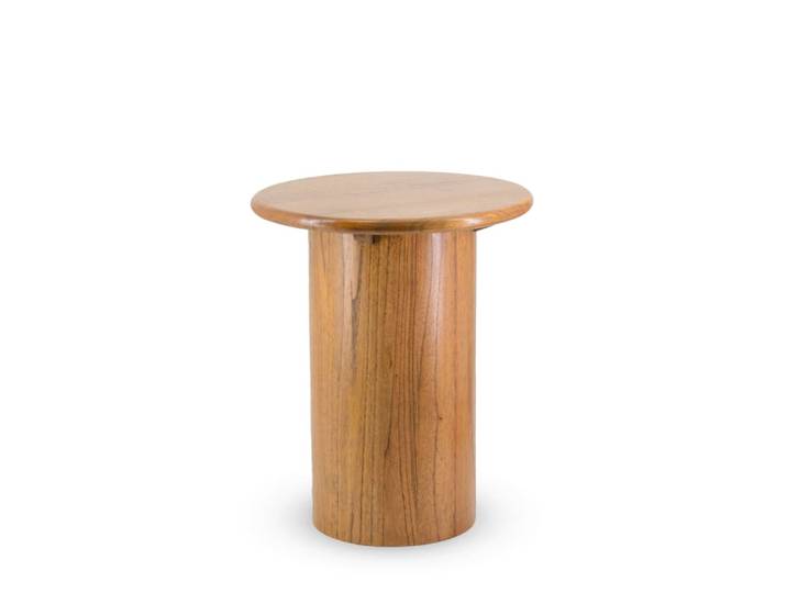 Table d'appoint pied cylindrique en bois beige Ø 45 cm