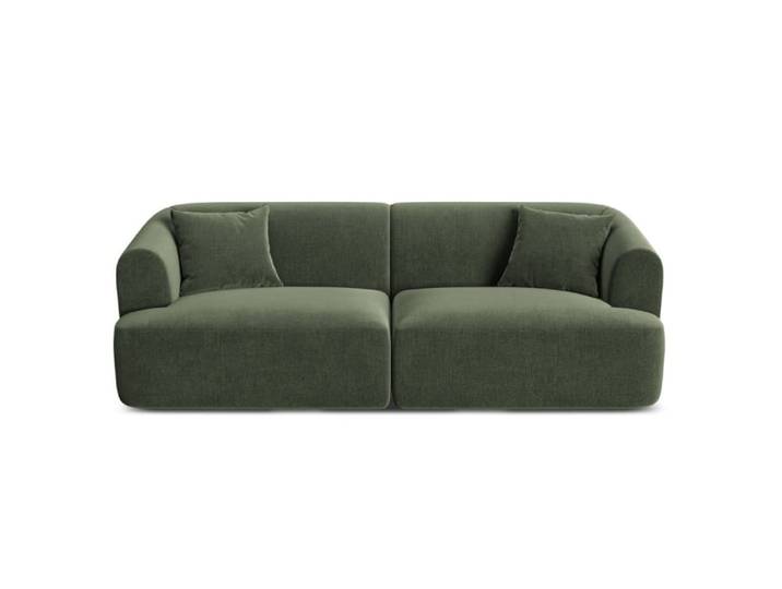 Canapé modulable 3 places en velours vert