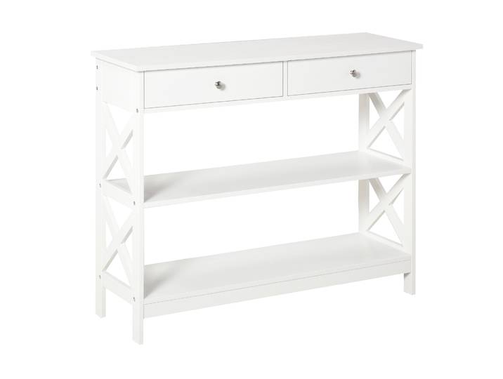 Console d'entrée Homcom avec 2 tiroirs et 2 étagères 100X30.5X80Cm