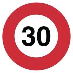 BRW, Sicherheitskennzeichnung, Signaltafel Höchstgeschwindigkeit 50 Generell 2.30.1
