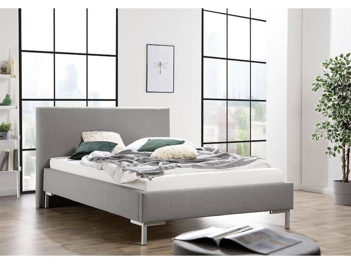 Polsterbett MAINTAL, grau, B:158cm H:102cm L:210cm, Betten, Polsterbett, Bettseiten zerlegt, ohne Bettkasten