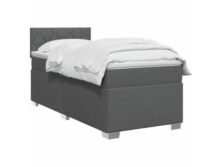 vidaXL Boxspringbett mit Matratze Dunkelgrau 100 x 200 cm Stoff
