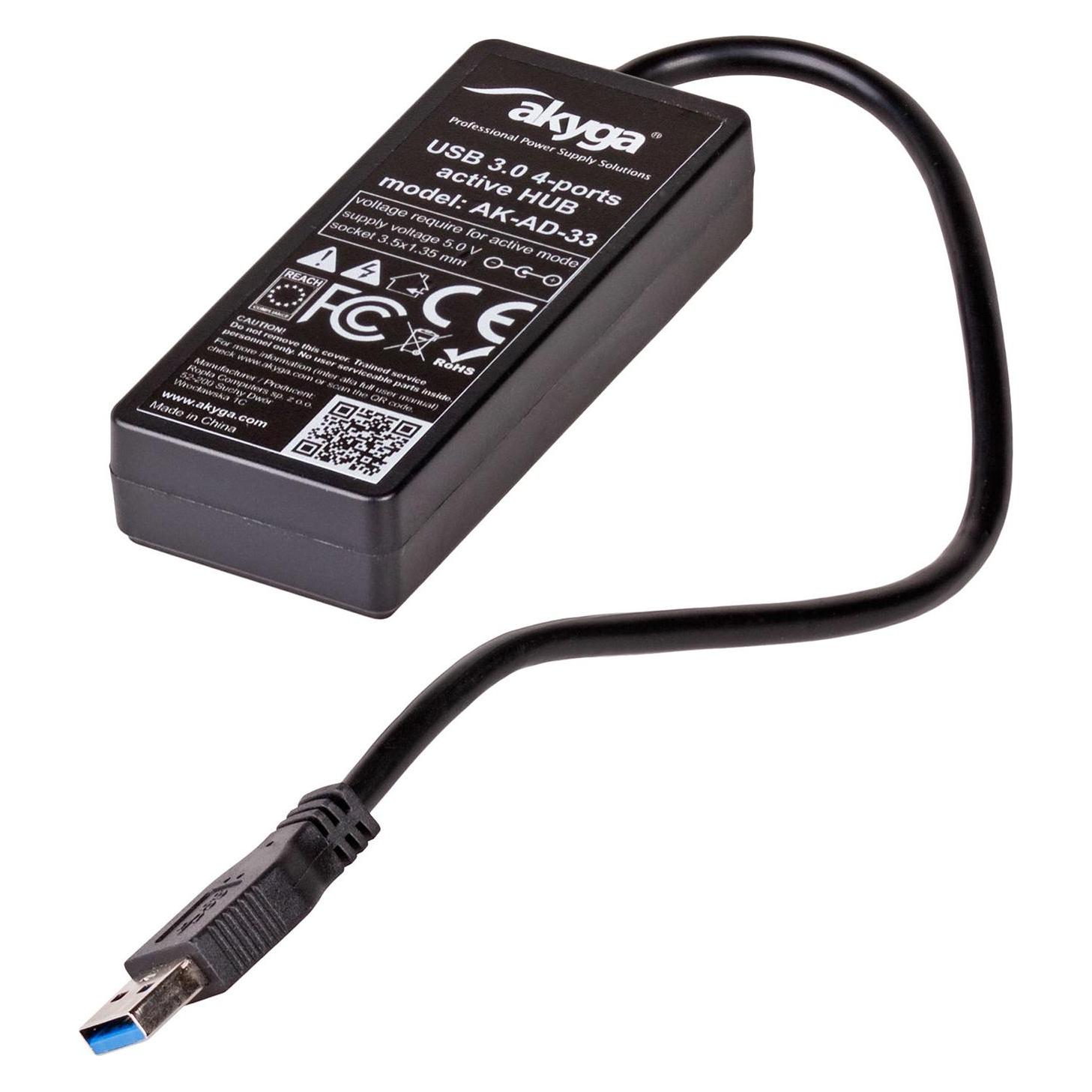Akyga AK-AD-33 Schnittstellen-Hub USB 3.2 Gen 1 (3.1 Gen 1) Type-A (USB-A, 4 Ports) (AK-AD-33)