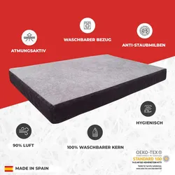 K'Foam Hundebett mit waschbarer Matratze für Haustiere (90 x 60 cm)
