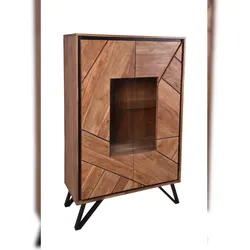 DELUKE Highboard EBBA Akazie Akazienbraun 150x40x96cm Kommode Wohnzimmer Sideboard Flur Schlafzimmer