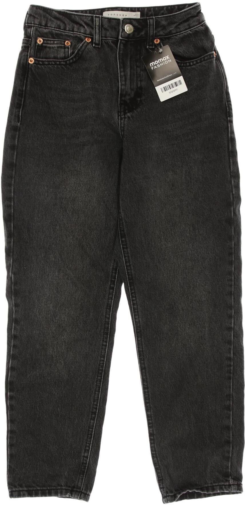 Topshop Damen Jeans, Grau, Gr. W24, Baumwolle / Synthetik - Second Hand