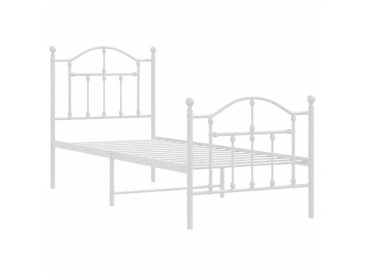 vidaXL Bettgestell mit Kopf- und Fußteil Metall Weiß 75x190 cm