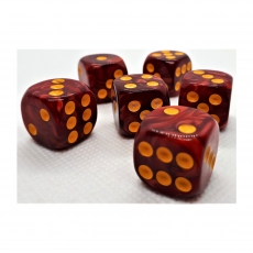 Dice4friends Würfelset D6 Pearl - Red-Gold (12) 284866