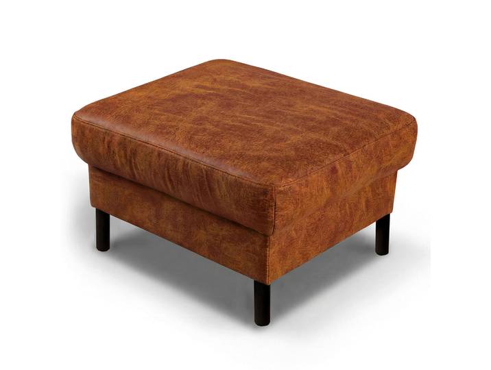 Livetastic Hocker, Cognac, Metall, Echtleder, Rindleder, rechteckig, 70x48x60 cm, Stoff-/Lederauswahl, Wohnzimmer, Hocker, Sitzhocker