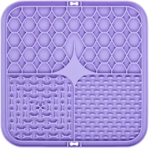 Inspire Picks Silicone Dog Lick Mat Slow Feeder & Anxiety Relief Training Feeding Plate pruple