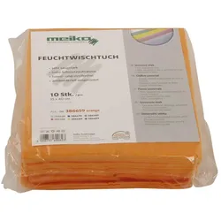 10er Pack beschichtetes Meiko Feuchtwischtuch 35 x 40 orange Reinigungstuch