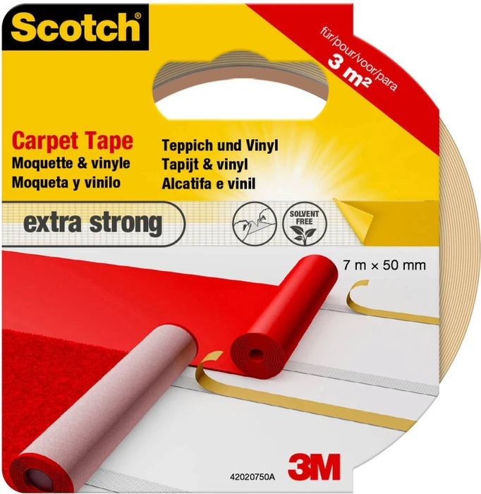 Scotch Teppichklebeband extra stark doppelseitiges Klebeband 50,0 mm x 20,0 m, 1 Rolle