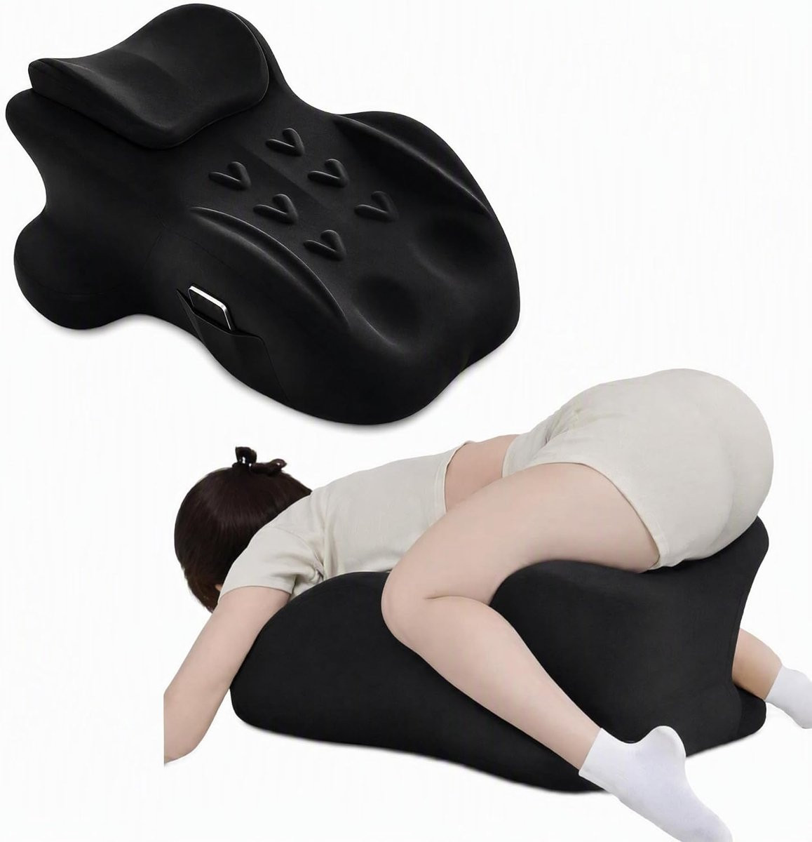 Ergonomisch Sexkussen voor Koppels - 27 graden Wigkussen van Memory Foam - Zwart