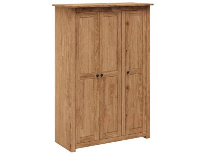 HNSMFPRE Kleiderschrank mit 3 Türen, 118 x 50 x 171,5 cm, Kiefer 4 feste Regale, Kleiderschrank, Stoffmöbel, stabiles Kiefernholz, Schlafzimmer, Kleideraufbewahrung, kompakte Größe