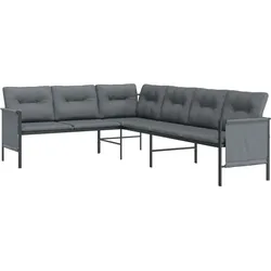 vidaXL Garten-Ecksofa Anthrazit Stahl und Textilene