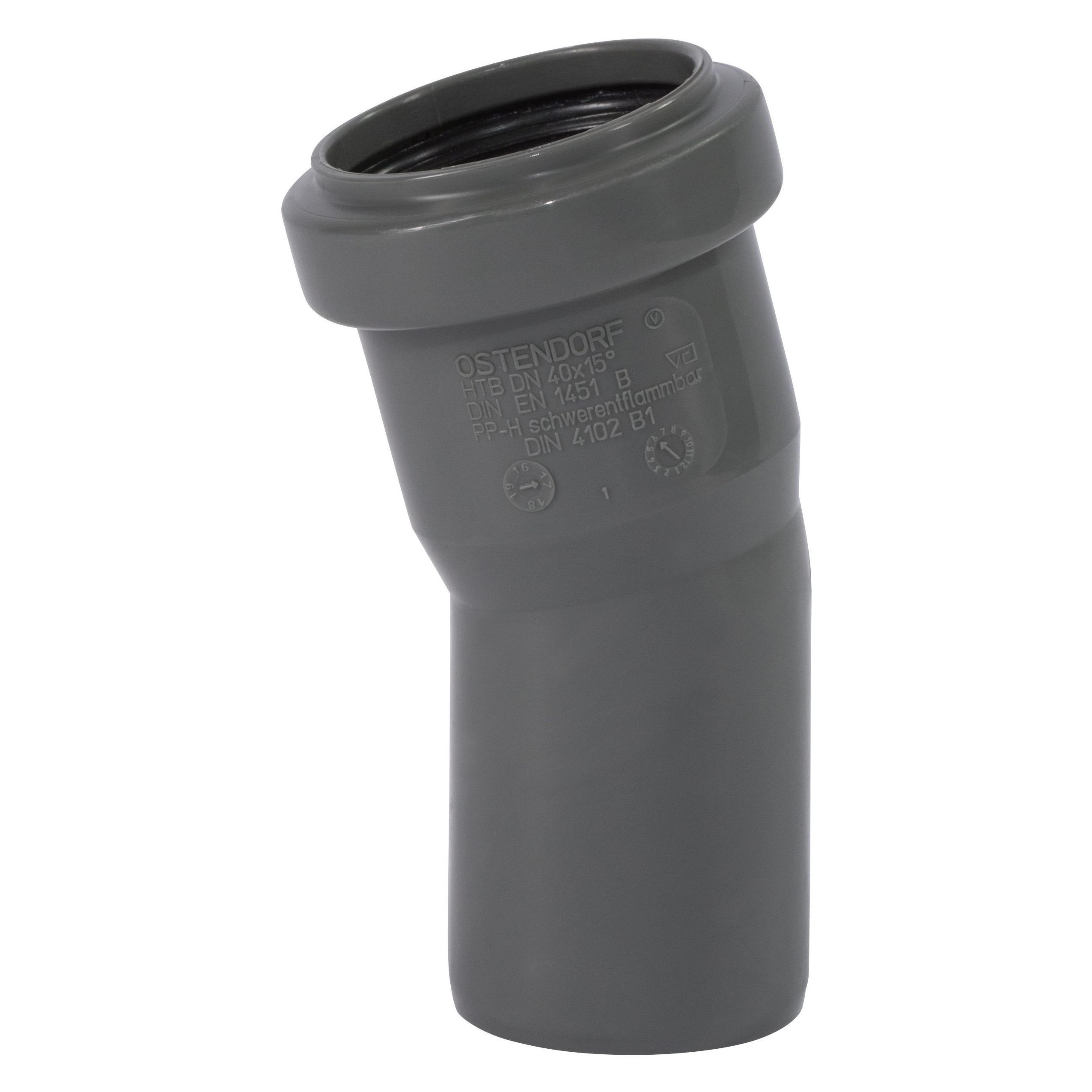 Csdk SL 40 mm x 15° Biegeablauf PP grau (171100-05)
