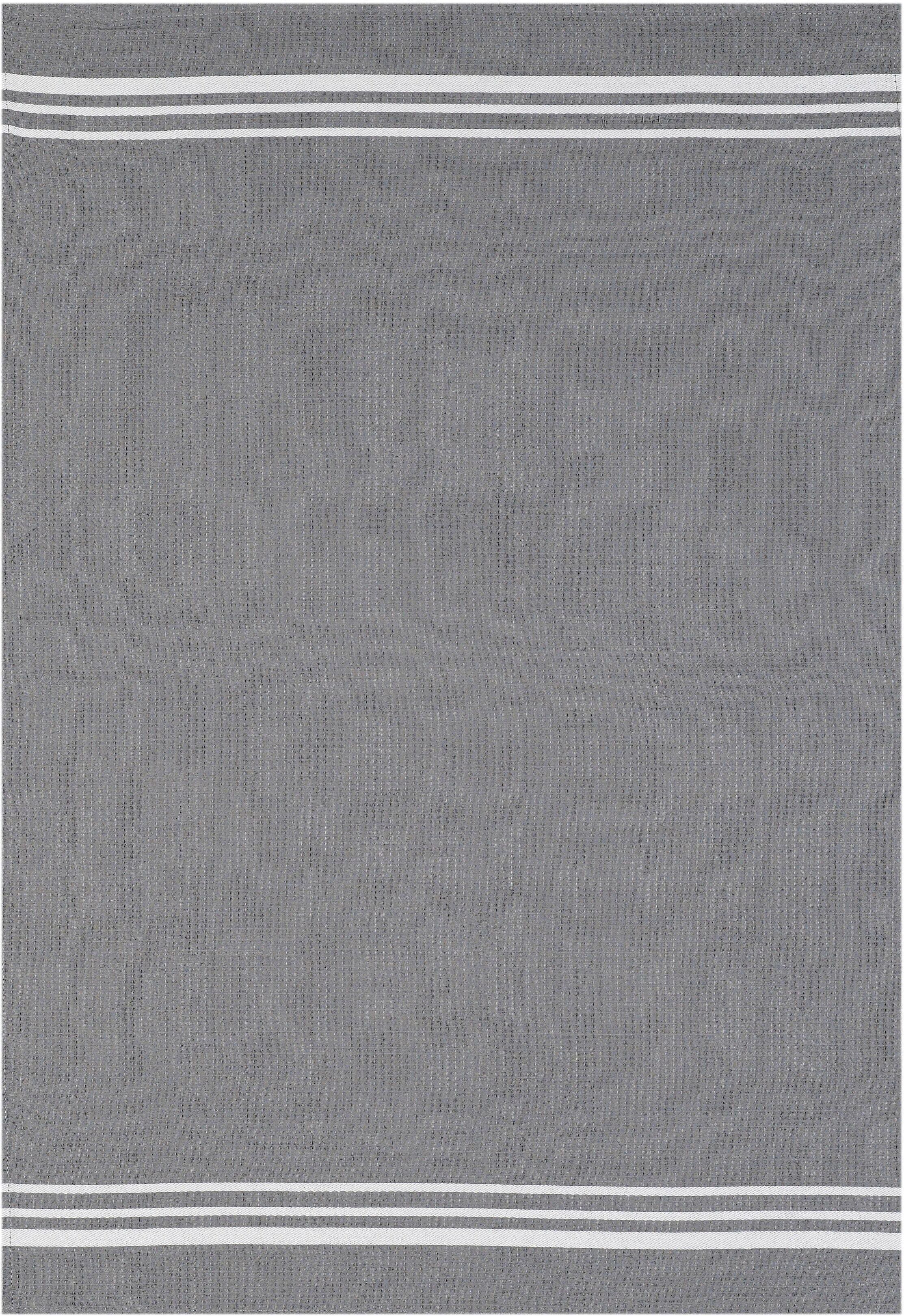 Geschirrtuch STUCO "Waffel, farbig", grau (grau, weiß), B:50cm L:70cm, 100% Baumwolle, Geschirrtücher, Geschirrtuch grau, weiß 3 Stk., 100 % Baumwolle