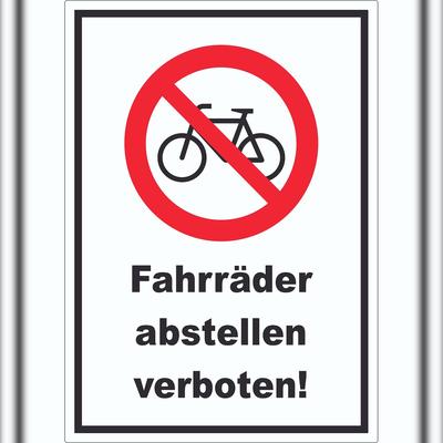 HB-Druck Fahrräder abstellen verboten Aufkleber A0 (841x1189mm)
