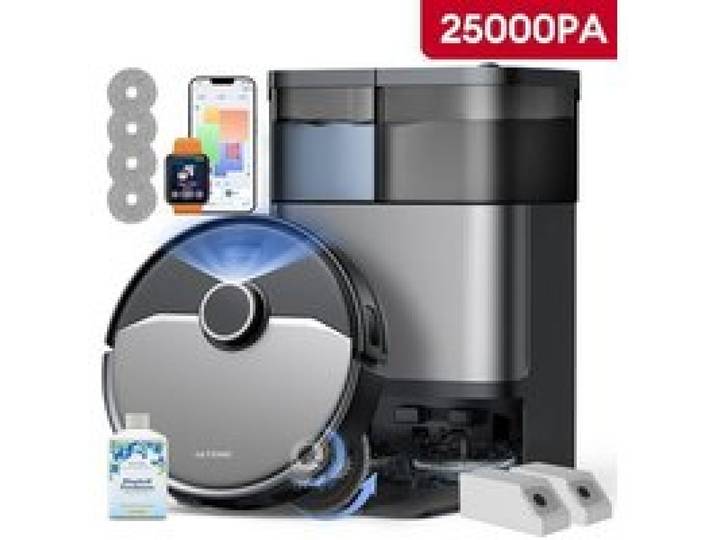 Ultenic M50 Aspirateur Robot Laveur – Station Auto Lavage à 65°C 25 000 Pa Navigation LiDAR Idéal Poils dAnimaux & Tapis