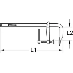 U-Schraubzwinge mit Knebel, 300x175mm