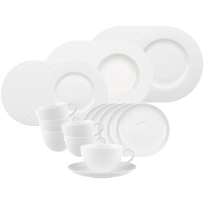 Geschirr-Set VILLEROY & BOCH "Kombiservice Anmut 30er Set weiß", weiß, 30, Porzellan, Geschirr-Sets, Geschirr-Set, Spülmaschinenfest, Mikrowellensicher