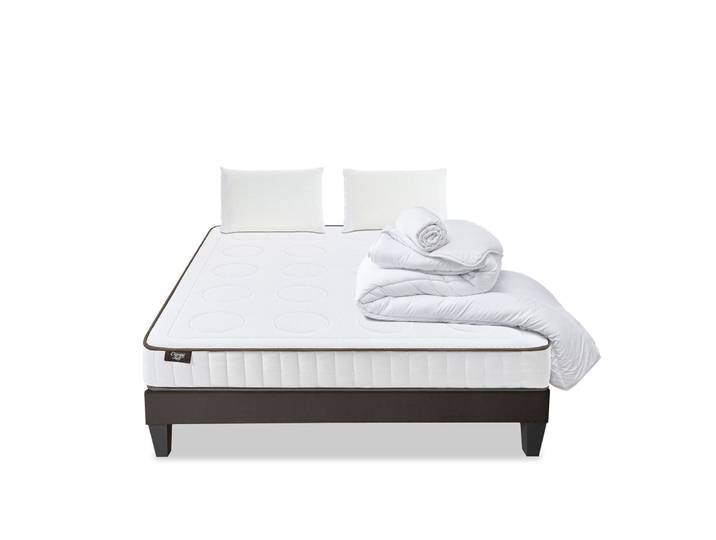 Prêt à dormir matelas mousse h18 sommier bois 180x200