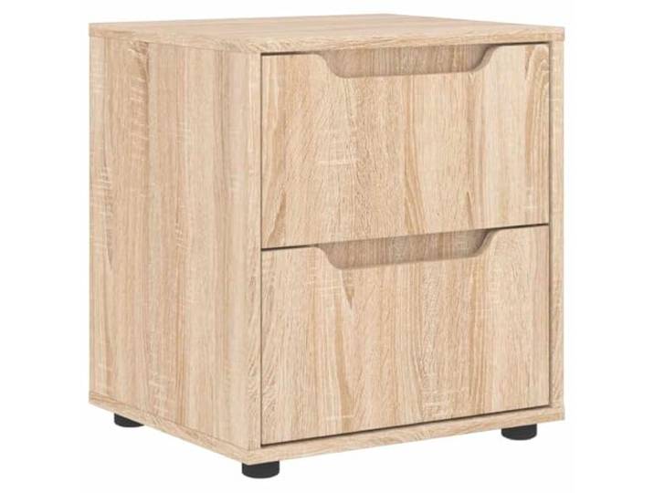 fsahslih Nachttisch Sonoma-Eiche 45x40x50 cm mit 2 Schubladen Kompakte Nachtkommode fürs Schlafzimmer: Pflegeleichter Holzwerkstoff, 2 geräumige Schubladen & integrierte Griffe.