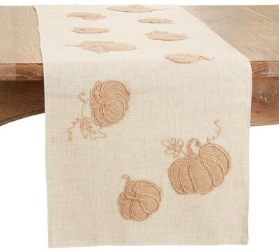 Saro Lifestyle "Pumpkins Table Runner - 16""x70"""