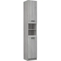 Helloshop26 - Geräumiger Bauschrank 32 x 34 x 188 cm zeitgemäßes Design praktische Aufbewahrung aus Holzwerkstoff grau