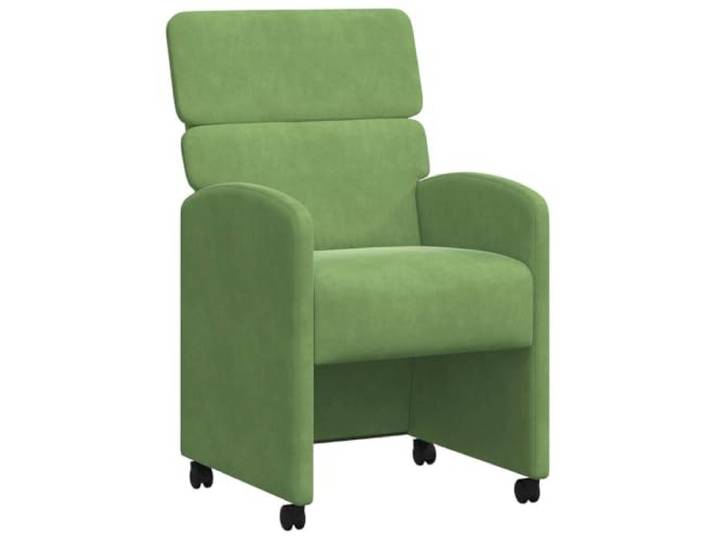 KLGBNCVE Esszimmerstühle mit Rollen 2 STK. Samt Hellgrün 58 x 65 x 98 cm Flache Armlehnen, Schaumfüllung, Rollen für Flexibilität, Samt mit zartem Glanz, Homeoffice, Küche