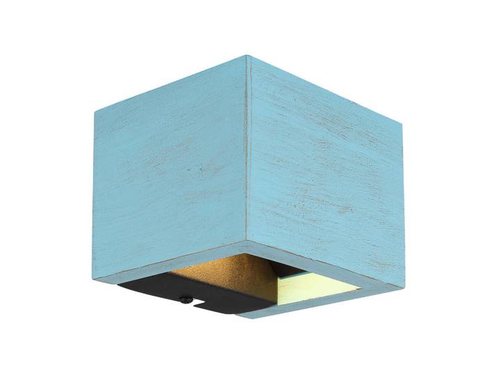 Globo Led-Wandleuchte, Blau, Schwarz, Metall, quadratisch, 11.3x9.8x13.2 cm, CE, Lampen & Leuchten, Innenbeleuchtung, Wandleuchten