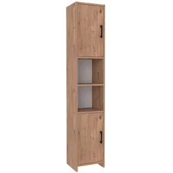 En.Casa, Regal, Hochschrank Rautrina 180x35x30 cm Eicheoptik (35 x 30 x 180 cm)
