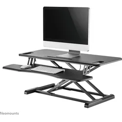 Neomounts Steh-Sitz Arbeitsplatz, Monitor Erhöhung, Schwarz