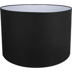HSM Collection Lampenschirm rund Leinen, ø25x18 Schwarz