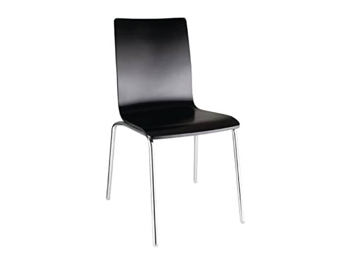Bolero Beistelltisch mit quadratischer Rückenlehne, Gestell aus Stahl, Buche-Furnier, Schwarz