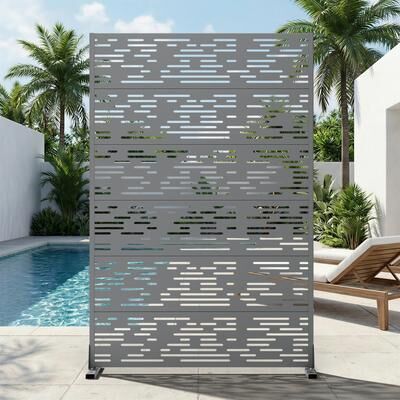 Dovelina Outdoor Privacy Screen Metal Privacy Screen Panel Free Standing
