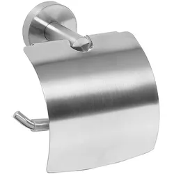 Brillantbad BEO Papierrollenhalter mit Deckel Edelstahl matt 135x120x98 mm für Bad & WC >> zum Bohren oder Kleben*